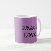 MUG LIVE RIGH LOVE NAME PURPLE MODERNE (Devant droit)