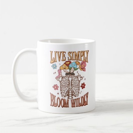 Mug Live Simply, Bloom Wiltly - Skeleton & Champignons (Gauche)