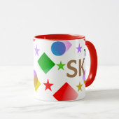 Mug Lively Colorful Stars Circles Squares Personalized (Devant droit)