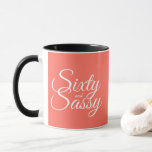 Mug Living Coral 60 and Sassy 60th Birthday<br><div class="desc">Célébrez 60 ans de style avec ce design moderne de 60e anniversaire sur un arrière - plan corallien, une chic tasse cadeau de 60e anniversaire que vous pouvez simplement personnaliser. Les mots soixante et sassy sont définis à l'aide d'un script moderne. Si vous avez besoin d'aide ou de produits correspondants,...</div>