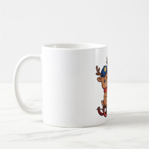 Mug Livraison de colis de Noël par le courrier au renn