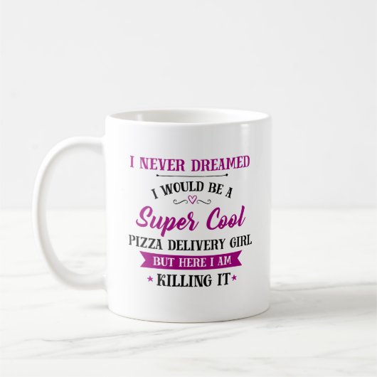 Mug Livraison de pizza fille le tuer (Gauche)