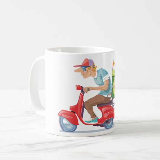 Mug Livraison de pizzas cyclées (Devant gauche)