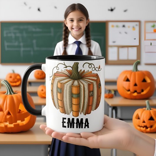 Mug Livre d'automne Lecture Citrouille Halloween Don d