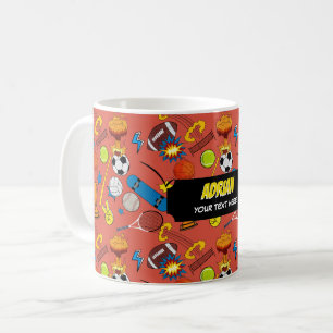 Mug Livre de Bande Dessinée Rétro Sport Athlétique Enf