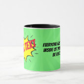 Mug Livre de bande dessinée Superhero vert rouge jaune (Centre)