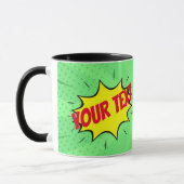 Mug Livre de bande dessinée Superhero vert rouge jaune (Gauche)