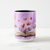 Mug Livre de cœurs rose (Centre)