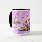 Mug Livre de cœurs rose (Devant gauche)