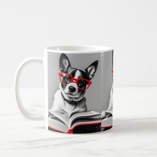 Mug Livre de lecture de chien (Gauche)