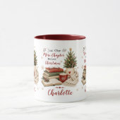 Mug Livre de lecture de Noël Amant de l'arbre Flocon d (Centre)