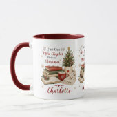 Mug Livre de lecture de Noël Amant de l'arbre Flocon d (Gauche)