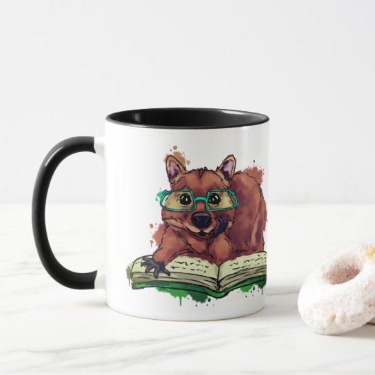 Mug Livre de lecture Quokka (Avec donut)