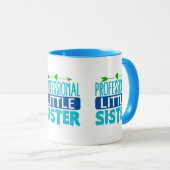 Mug Livre de peinture bleu petite soeur professionnell (Devant droit)