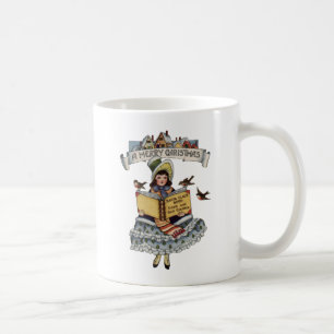Mug Livre de petite fille d'époque et Père Noël de Noë