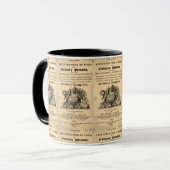 Mug Livre de poisons culinaires de 1820 crâne antique (Devant gauche)