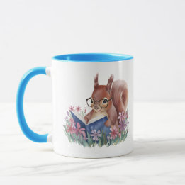 Mug Livre D'Écureuil Dans Un Lit De Fleurs
