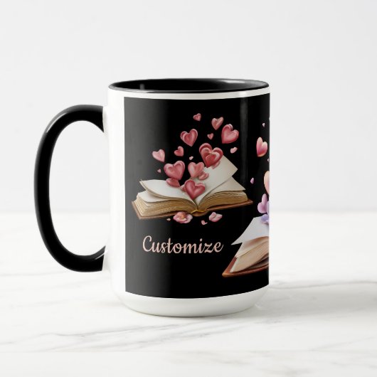 Mug Livre Des Cœurs Noir (Gauche)