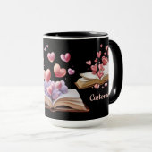 Mug Livre Des Cœurs Noir (Devant droit)