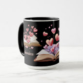 Mug Livre Des Cœurs Noir (Devant gauche)
