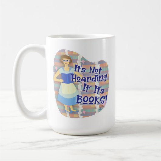 Mug Livre drôle Hoarder Retro Housewoman Kitsch (Gauche)
