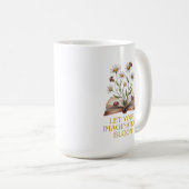 Mug Livre en fleurs. Laissez fleurir votre imagination (Devant droit)
