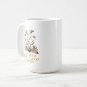 Mug Livre en fleurs. Laissez fleurir votre imagination (Devant gauche)