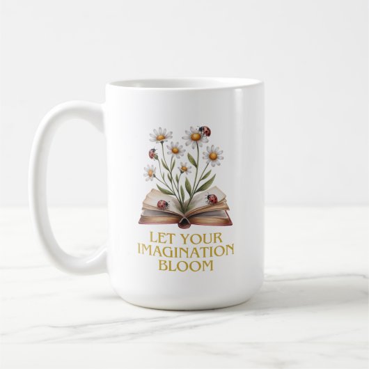 Mug Livre en fleurs. Laissez fleurir votre imagination (Gauche)