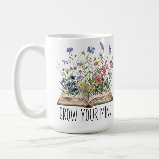 Mug Livre Fleur sauvage vintage Lover Augmentez votre  (Gauche)