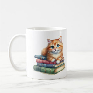 Mug Livre Lover cadeau : Chat sur livres