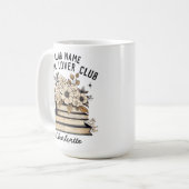 Mug Livre Lover Club Boho Mug, Custom Name Cadeau (Devant gauche)