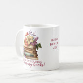 Mug Livre Lover Trop de livres Floral (Devant gauche)
