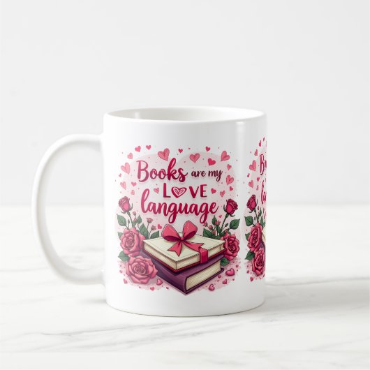 Mug Livre Lover Valentine Romantique Lecture esthétiqu (Gauche)