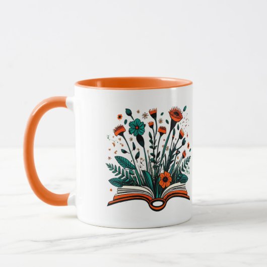 Mug Livre ouvert avec Fleurs à germes (Gauche)