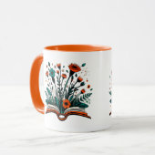 Mug Livre ouvert avec Fleurs à germes (Devant gauche)