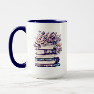 Mug Livres Antiques Personnalisés et Roses  
