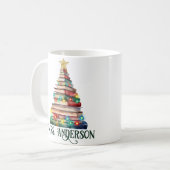 Mug Livres Arbre de Noël Enseignants Livre Aimants Nom (Devant gauche)