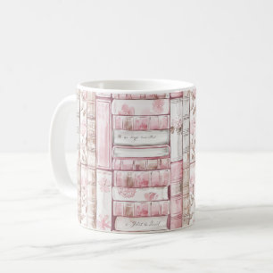 Mug Livres blancs blush rose
