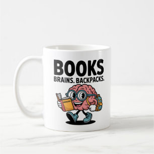 Mug Livres Brains Backpacks Kawaii Brain Reading Schoo
