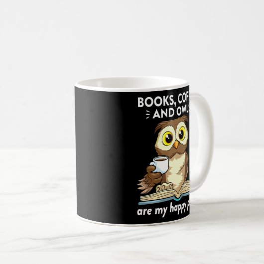 Mug Livres Café Et Chouettes Professeur Lecture Étudia (Devant droit)