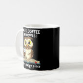 Mug Livres Café Et Chouettes Professeur Lecture Étudia (Devant gauche)