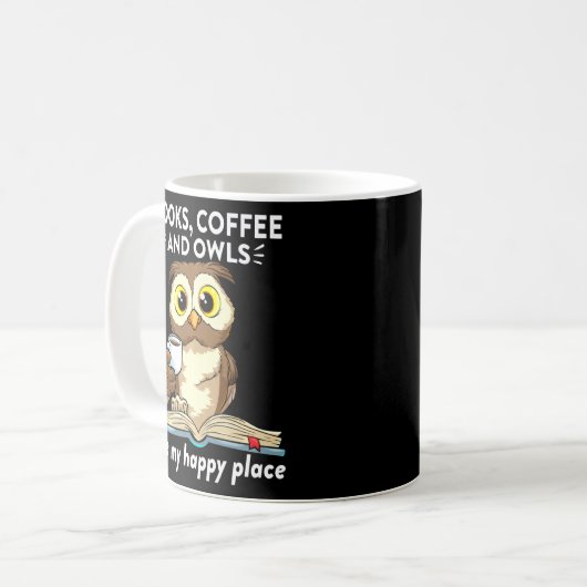 Mug Livres Café Et Chouettes Professeur Lecture Étudia (Devant gauche)