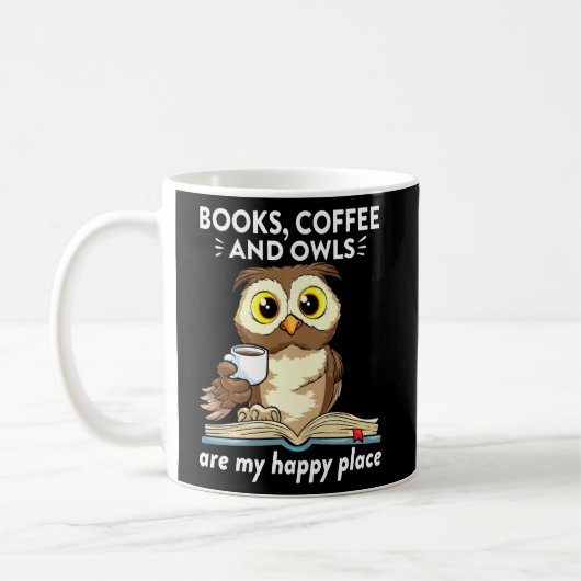 Mug Livres Café Et Chouettes Professeur Lecture Étudia (Gauche)
