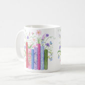 Mug Livres classiques Elégant rose bleu Fleur sauvage (Devant gauche)