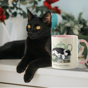 Mug Livres Confortables Chat Smoking Thé Mignon Théièr