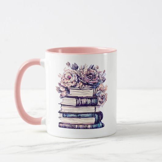 Mug Livres d'antiquités personnalisés et Roses (Gauche)
