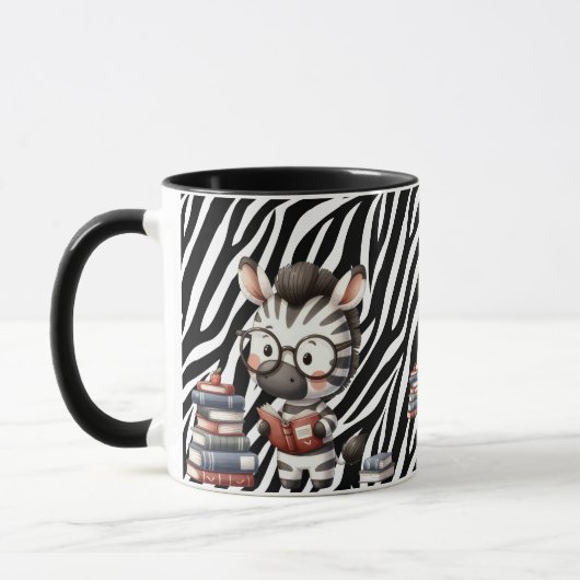 Mug Livres de lecture Zèbre. (Gauche)