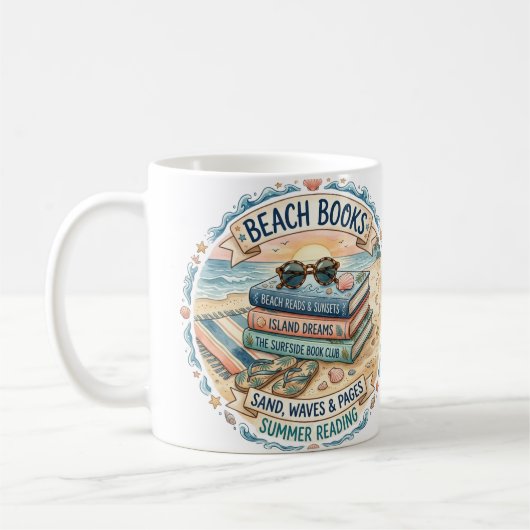 Mug Livres de plage Design de lecture d'été  (Gauche)