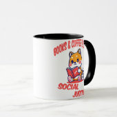 Mug Livres et café et chiens et justice sociale (Devant droit)