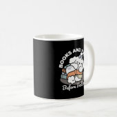 Mug Livres et écorces - Conception de lecture de chien (Devant droit)